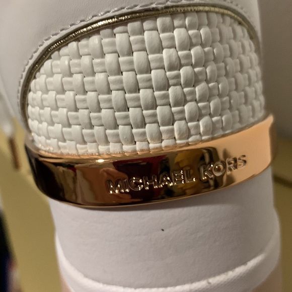 MICHAEL Michael Kors White and Gold Athletic Shoes - Picture 3 of 13